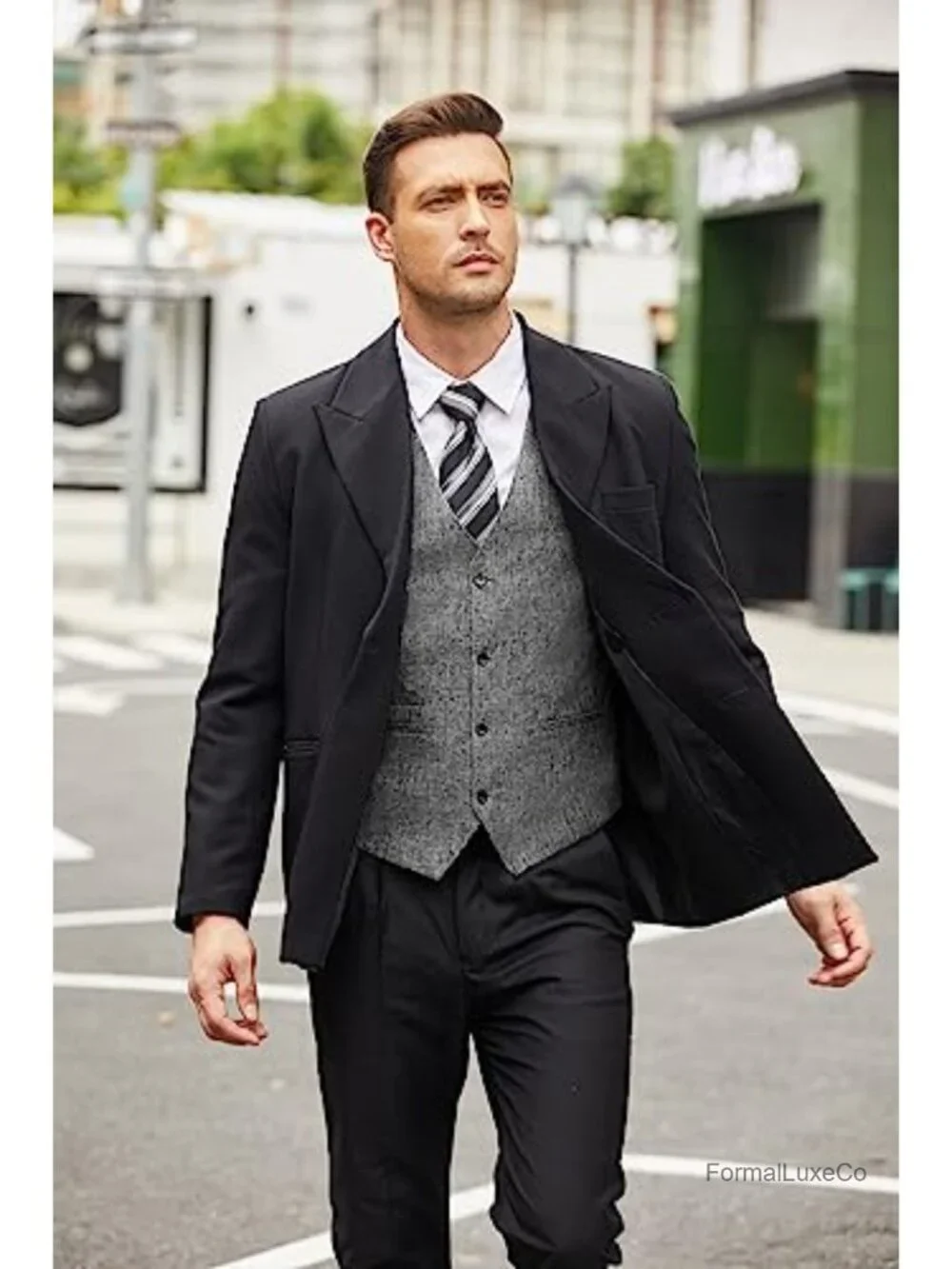 Men's Slim Fit Suit Vest, Lightweight Waistcoat for Business